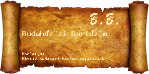 Budaházi Barlám névjegykártya